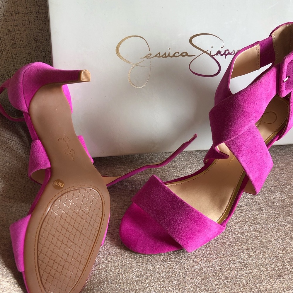 JESSICA SIMPSON LIDDY SPRING MAGENTA LUX SUEDE